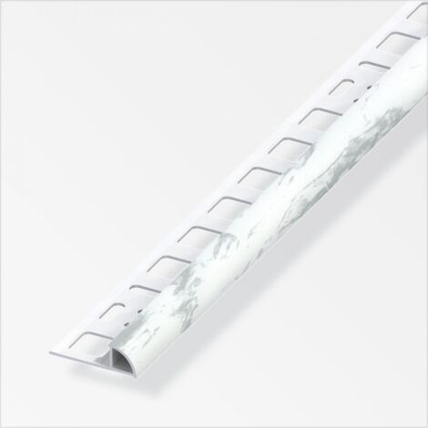 alfer Viertelkreisprofil PVC glatt weiß marmor Fliesenschienen