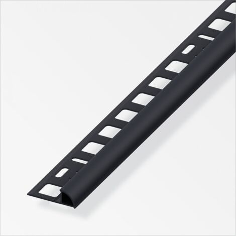 alfer Viertelkreisprofil 2.5 m, 10 x 19.5 mm Kunststoff glatt schwarz Fliesenschienen