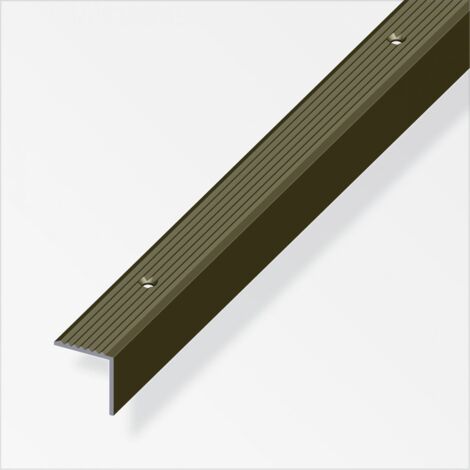 alfer Treppenprofil 2 m, 19 x 20 mm Aluminium eloxiert bronze Treppenkantenprofil