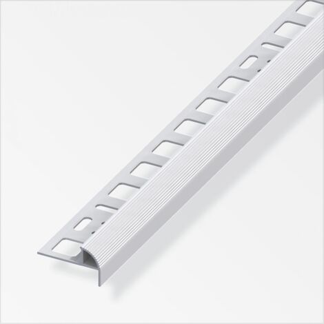 alfer Treppenkantenprofil 2.5 m, 10 x 19.5 x 7.5 mm Alu eloxiert silber Treppenkantenprofil