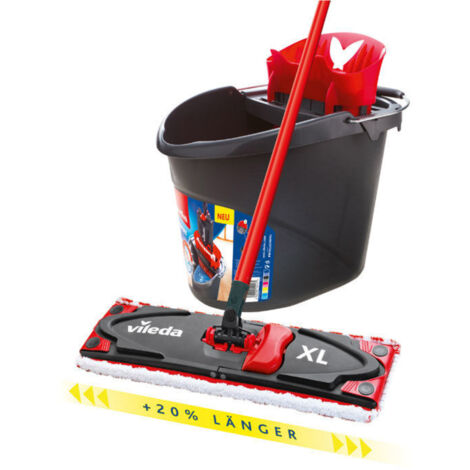Vileda Ultramax XL Bodenwischer-Set 42 cm Eimer mit PowerPresse Flachwischer Wischmopp