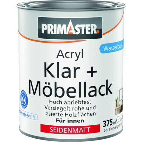 Primaster Acryl Klar + Möbellack 375 ml farblos seidenmatt Lack