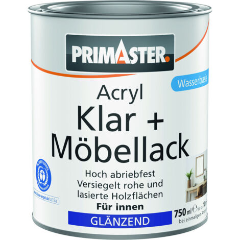 Primaster Acryl Klar + Möbellack 750 ml farblos glänzend Lack