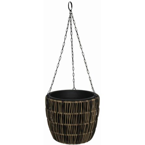 TrendLine Polyrattan Hängeampel Ø 25 x 22 cm mit Einsatz Körbe, Blumentöpfe, -kästen & Untersetzer