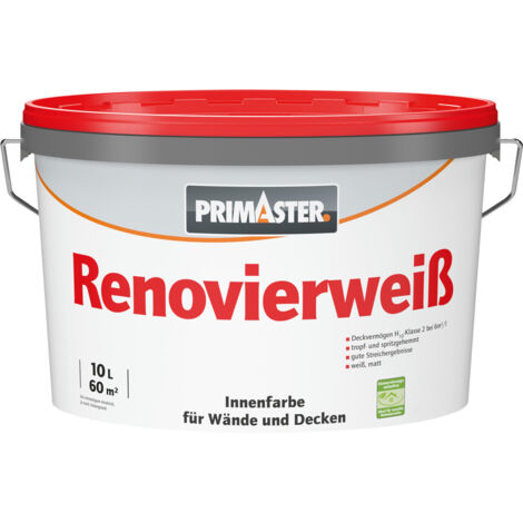 Primaster Renovierweiß Wandfarbe konservierungsmittelfrei 10 L