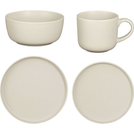 Mica Decorations Geschirrset für 4 Personen Ozzu taupe 16-tlg.