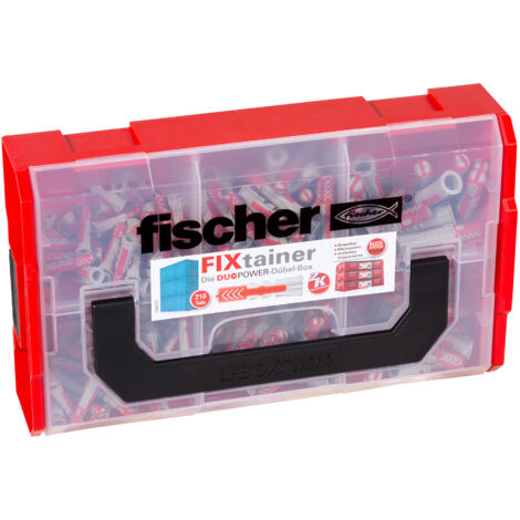 FISCHER FIXtainer DUOPOWER Dübel-Box, 210 Stück Profi Dübel