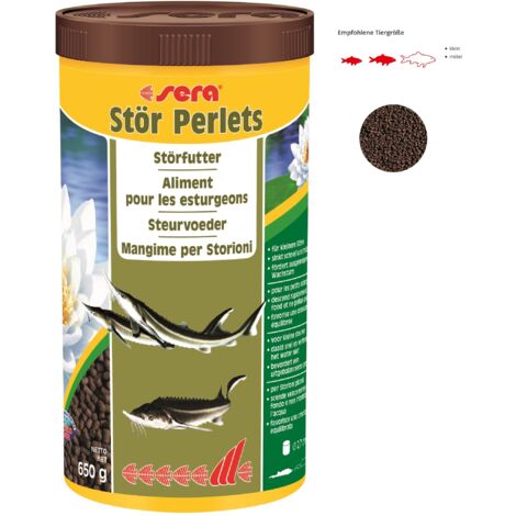 Sera Fischfutter Teich Sterlet Pellets für kleinere Störe 1 L Teichfutter