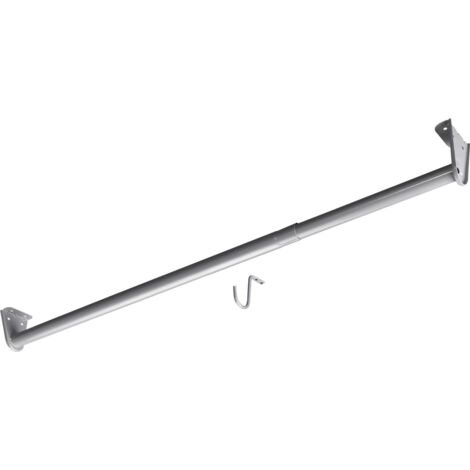Hettich Schrankrohr Stahl verstellbar Ø 26 x 650 - 1200 mm silbergrau Möbelbeschlag