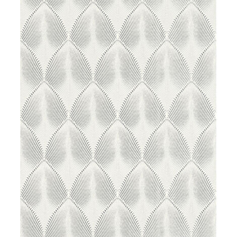Rasch Vliestapete 535839 Yucatan grafik weiß silber, 10,05 x 0,53 m Wandtapete (1/5)