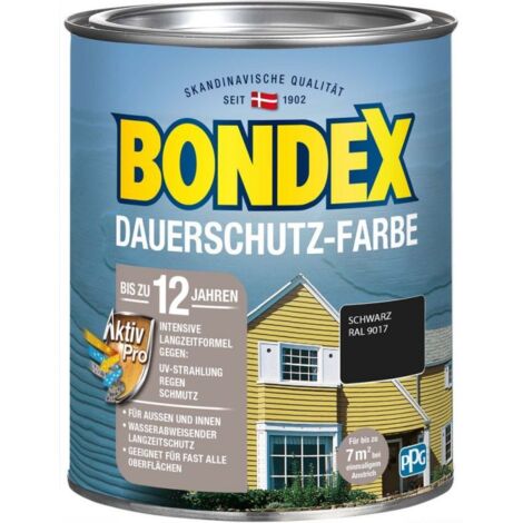 Bondex Dauerschutzfarbe 0,75 L schwarz Holzschutzlasur