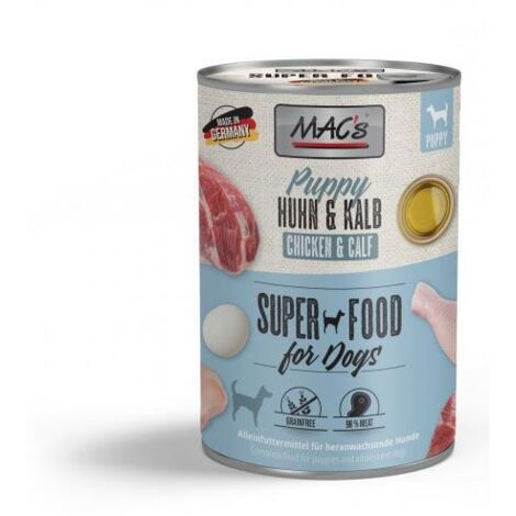 Macs Dog Puppy Hundenassfutter Junior getreidefrei 400 g Huhn & Kalb Nassfutter Hunde