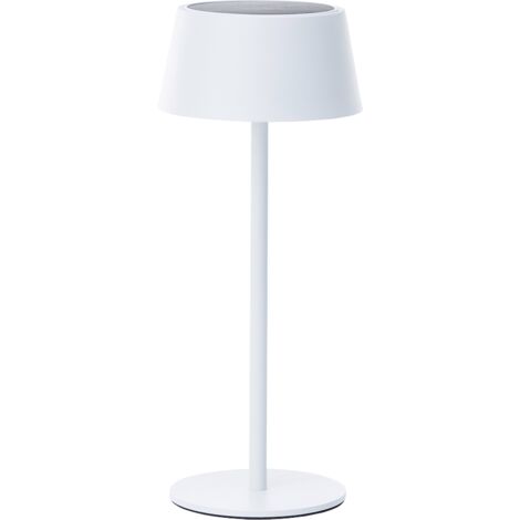 Brilliant Picco Solar Tischlampe Outdoor 30cm Weiß – LED Außentischleuchte mit USB & Akku, Dimmbar in 3 Stufen, IP44 Wassergeschützt