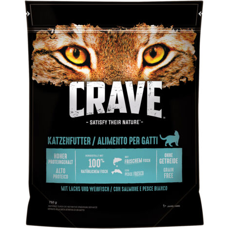 Crave Adult mit Lachs und Weissfisch Katzenfutter 750 g