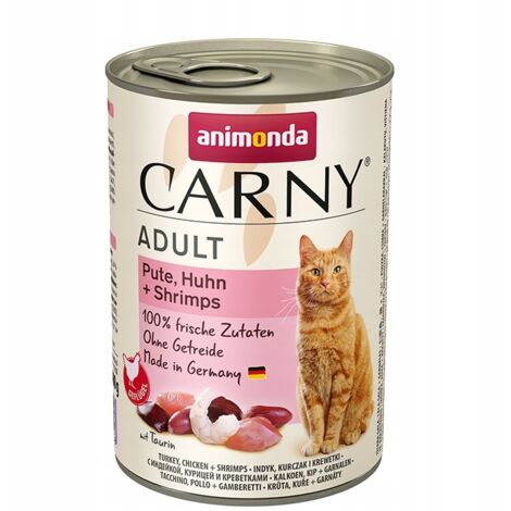 Animonda Carny Adult: Truthahn, Huhn, Garnelen – Nassfutter für ausgewachsene Katzen