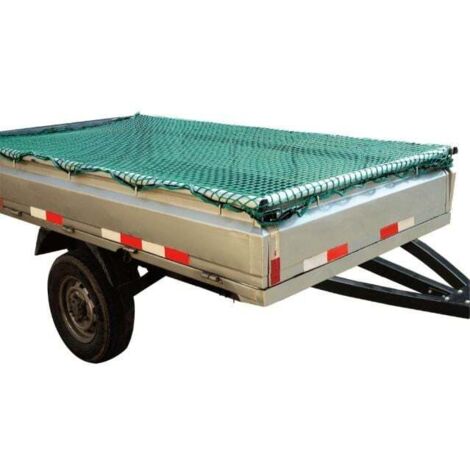 VidaXL Anhängernetz 4x4m Schwarz - Ladungssicherungsnetz Mit Gummiseil