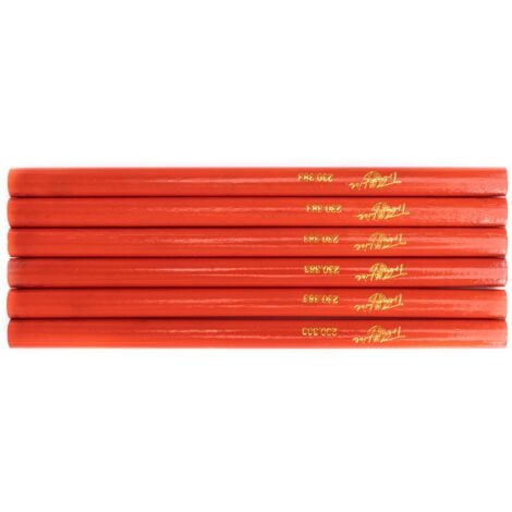 72 Stück Zimmermannsbleistifte - Achteckig Rot Für Handwerker & Baustelle