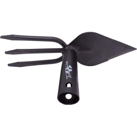TrendLine Doppelhacke 3 Zinken, schwarz, pulverbeschichtet Gartenhacke Handhacke