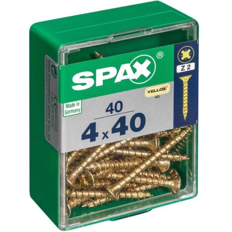 Schachtel mit 40 Stück Holzschrauben mit Flachkopf in Yellox 4,0x40mm Spax (1/5)