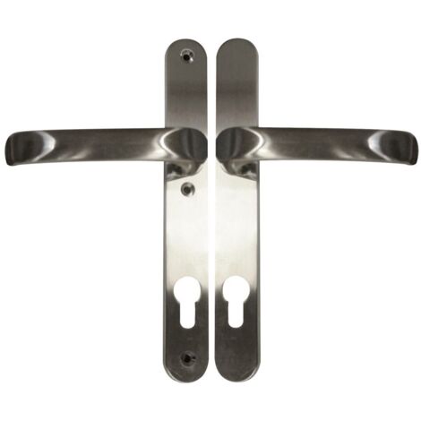 Alpertec Schmalrahmengarnitur Oval Drücker/Drücker Edelstahl silber Türbeschläge