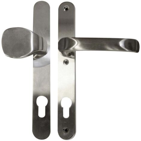 Alpertec Schmalrahmengarnitur Oval Drücker/Knopf Edelstahl silber Beschläge