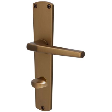 Alpertec WC-Langschildgarnitur Phil Aluminium F4 bronze abgerundet Beschläge
