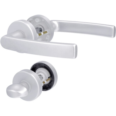 Alpertec WC-Rosettengarnitur Vanda Aluminium silber rund Beschläge