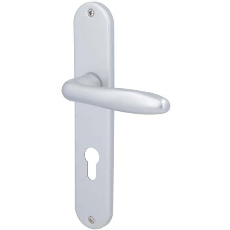 Alpertec PZ-Langschildgarnitur Ray II Aluminium silber abgerundet Beschläge