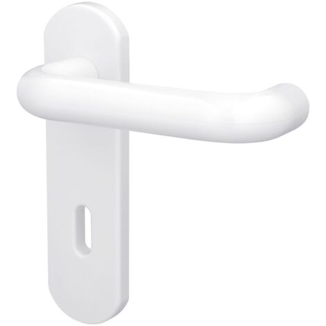Alpertec  BB-Kurzschildgarnitur Nylon weiß abgerundet Beschläge