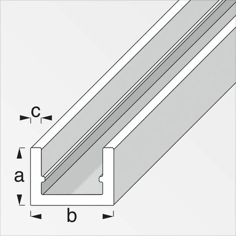 alfer U-Profil 10 x 22 x 2000 mm silber Profil Aluminiumprofil U Schiene