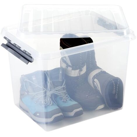 Sunware Kunststoff-Box Q-Line 52 l mit Deckel transparent Aufbewahrungsbox Kiste