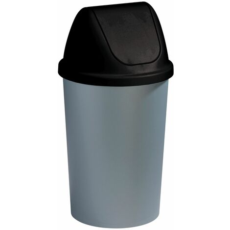 Kleiner Mülleimer mit Schwingdeckel in Kaffeetassenform, 1,5 Gallonen,  kleiner Mülleimer, runde Schaukel in Grau für kompakte Räume, Abfallkorb  zum