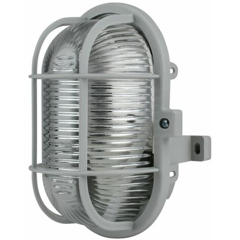 Ovalleuchte 60 Watt PVC-Korb grau Wand- & Deckenleuchten