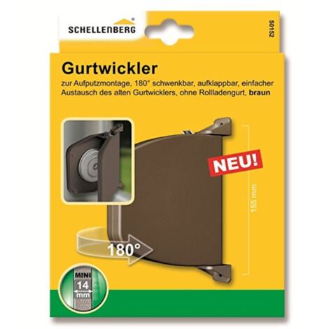 SCHELLENBERG Aufschraubwickler Aufklappbar Mini Braun ohne Gurt