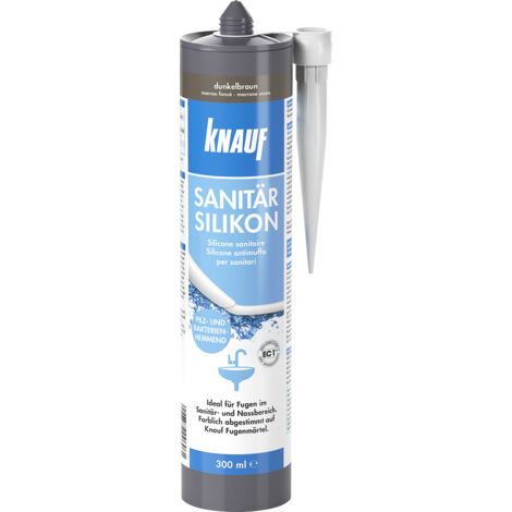 Knauf Sanitär-Silikon dunkelbraun 300 ml Silikon Sanitär Bad Dusche Dichtstoff