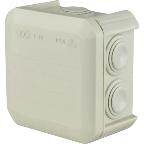 OBO Aufputz-Abzweigkasten 1-fach CD500 weiß, IP55 90x90x52mm grau Schalterdosen & Abzweigdosen (1/2)