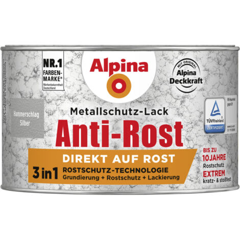 Alpina Metallschutz-Lack Hammerschlag 300 ml silber Metallack Schutzlack