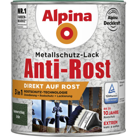 Alpina Metallschutz-Lack Hammerschlag 750 ml grün Metallack Schutzlack