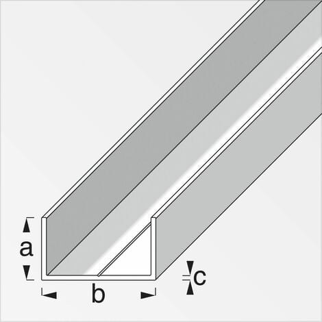 alfer Kantenschutzprofil 10 x 14 x 1000 mm silber Aluminium Profil  Kantenschutz