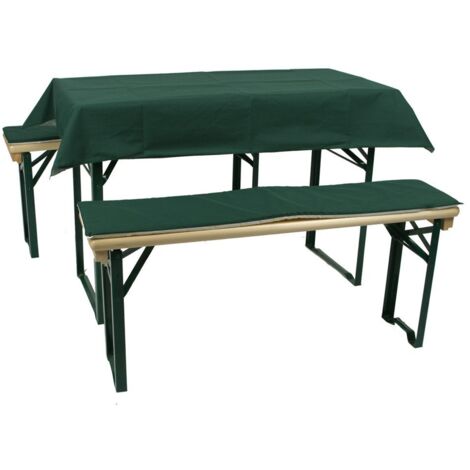 GO-DE Auflage Set 140 cm Grün für Festzeltgarnitur Bierbankauflage Husse (1/3)