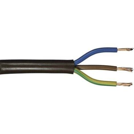 Schlauchleitung H05VV-F 3 x 1,5 - 10 Meter, braun Kabel & Leitungen