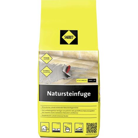 Sakret Natursteinfuge 1 - 10 mm dunkelgrau 5 kg Fugenmörtel