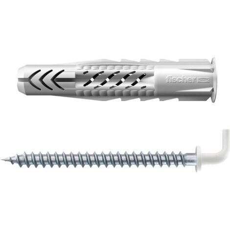 Fischer 2x Universaldübel UX 8x50 RH mit Winkelhaken, nylonbeschichtet - 94296