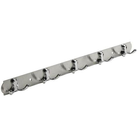 Hettich Garderobenleiste 5 Haken 48,5 x 3,8 x 3,3 cm silber Hakenleiste