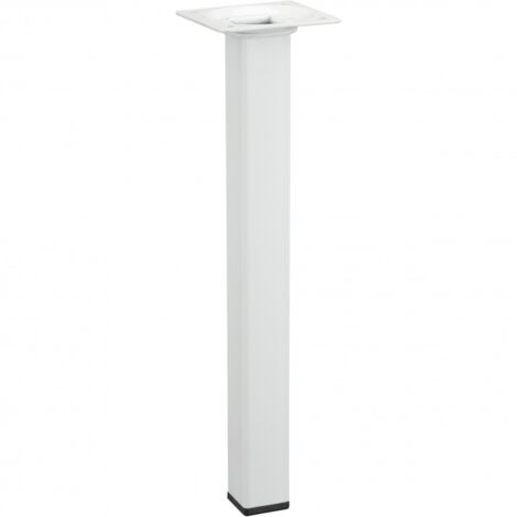 HETTICH quadratisches Couchtischbein, feststehend, weiß epoxidbeschichteter Stahl HETTICH