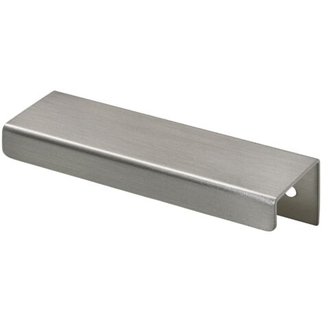 Hettich Möbelgriff Aluminium Edelstahl Optik 12,5 x 100 x 35 mm - 1 Stück Filzgleiter & Möbelgriffe
