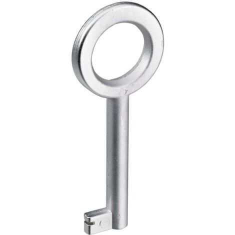 Hettich Buntbart-Schlüssel vernickelt matt 65 x 4 mm Stahl, 1 Stück Möbelbeschläge