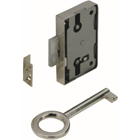 Hettich Aufschraubschloss vernickelt 60 x 48 x 8,7 mm Möbelbeschläge