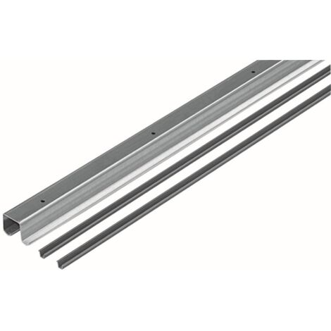 Hettich Doppellauf- und Führungsprofil 2000 mm Kunststoff/Stahl, 1 Stück Möbelbeschläge