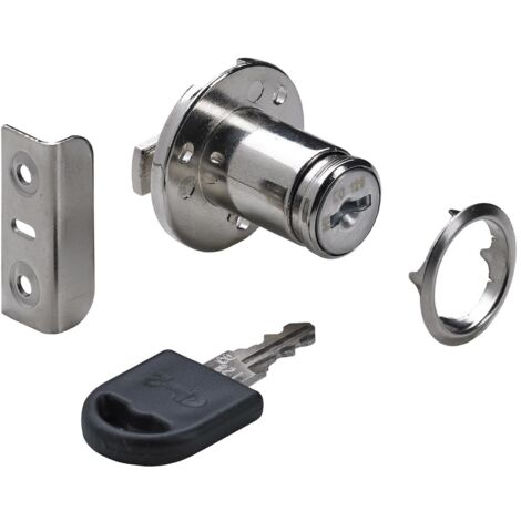 Hettich Zylinder-Klappenschloss Zylinder Ø 18 mm mit Flansch 17-23 mm Möbelbeschläge